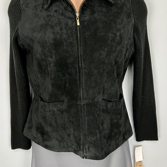 Vintage AMI Womens Washable Suede Jacket Full Zip New Old Stock size Petite XL - Picture 3 of 12